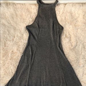 Hollister Grey Ribbed Skater Dress